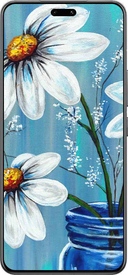 Силиконовый чехол Красивые арт-ромашки для Xiaomi Civi 4 Pro - 4031u-3682 изображение 