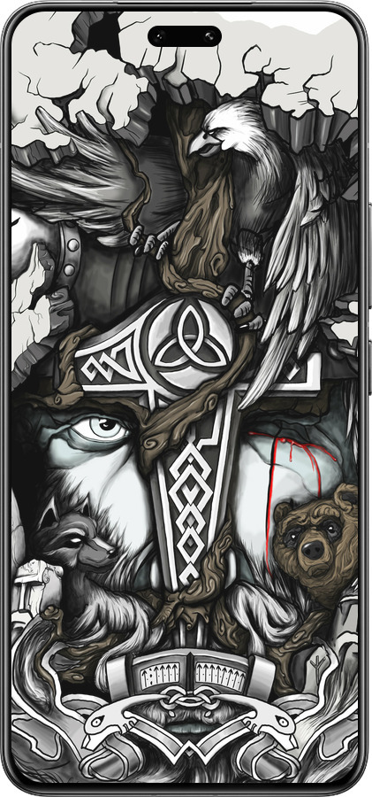 Силіконовий чехол Тату Вікінг для Xiaomi Civi 4 Pro - 4098u-3682 изображение 