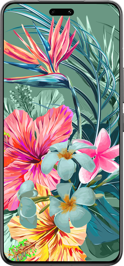 Силиконовый чехол Тропические цветы v1 для Xiaomi Civi 4 Pro - 4667u-3682 изображение 