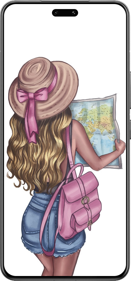 Силіконовий чехол Дівчина з картою для Xiaomi Civi 4 Pro - 4704u-3682 изображение 