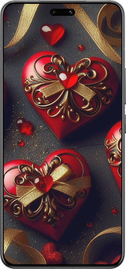 Силиконовый чехол Сердечки v4 для Xiaomi Civi 4 Pro - 5834u-3682 изображение 