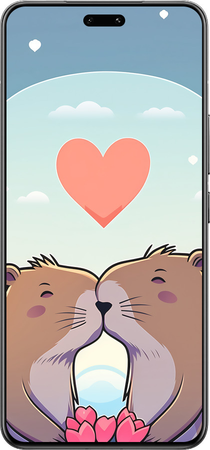 Силиконовый чехол Капибара любовь для Xiaomi Civi 4 Pro - 6027u-3682 изображение 