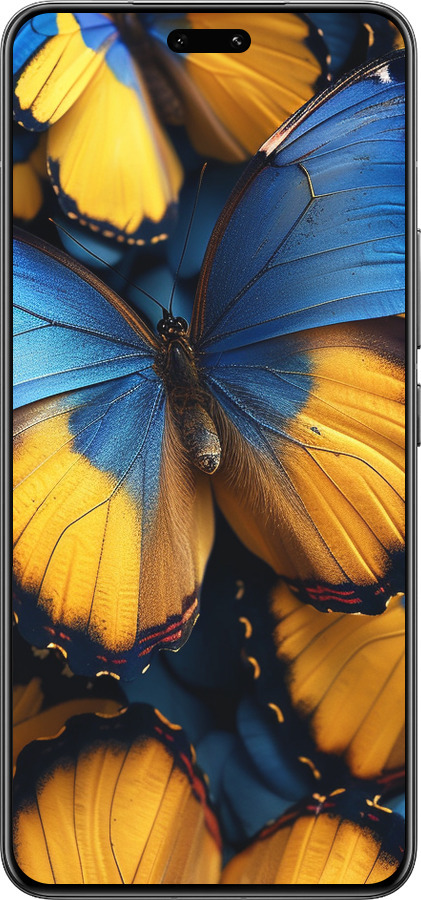 Силиконовый чехол Желто-голубые бабочки для Xiaomi Civi 4 Pro - 6046u-3682 изображение 