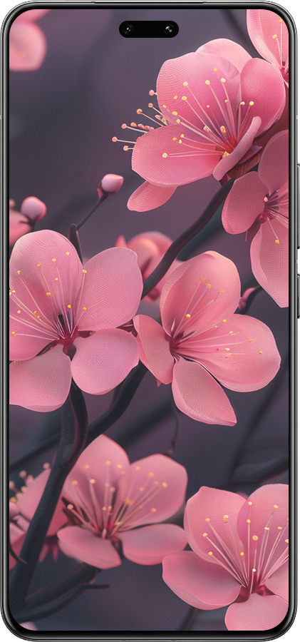 Силиконовый чехол Пурпурная сакура для Xiaomi Civi 4 Pro - 6075u-3682 изображение 