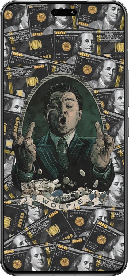 Силиконовый чехол Волк с валл стрит для Xiaomi Civi 4 Pro - 6287u-3682 изображение 