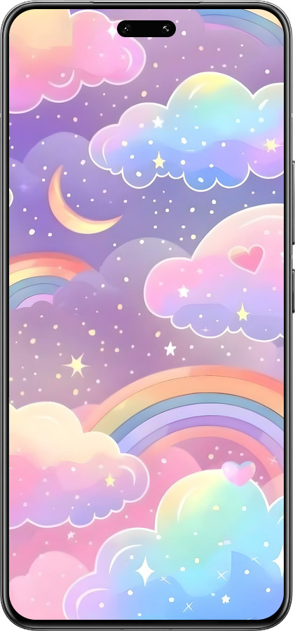 Силиконовый чехол Облака и радуга для Xiaomi Civi 4 Pro - 6312u-3682 изображение 