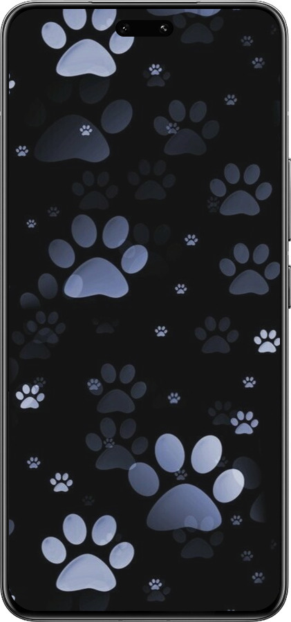 Силиконовый чехол С синими отпечатками лап для Xiaomi Civi 4 Pro - 6441u-3682 изображение 