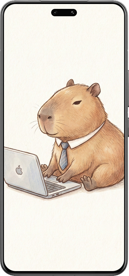 Силиконовый чехол Funny Capybara CEO Working для Xiaomi Civi 4 Pro - 6777u-3682 изображение 