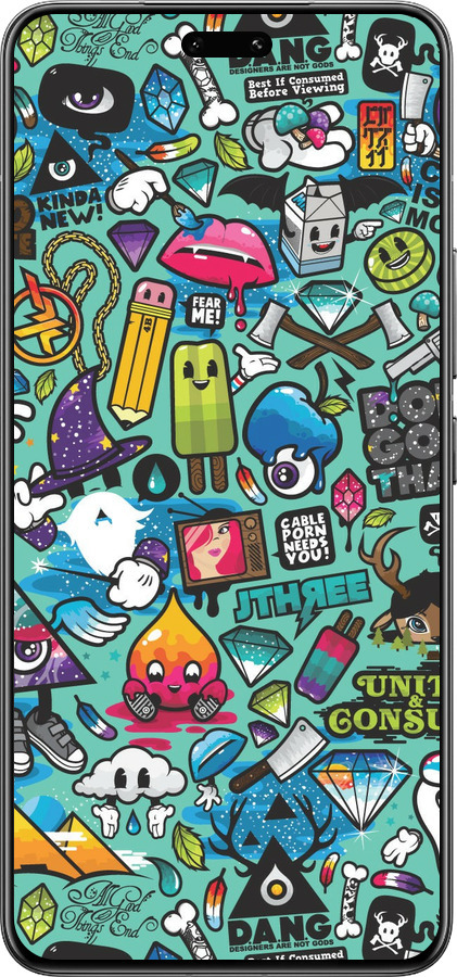 Силиконовый чехол Стикер бомбинг 1 для Xiaomi Civi 4 Pro - 693u-3682 изображение 