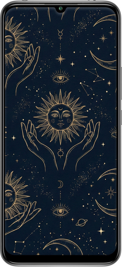 TPU чехол Celestial Harmony: Sun & Moon Gold Mystic Pattern для Xiaomi Mi 10 Lite - 6778b-1924 изображение 