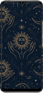 3D пластиковый матовый чехол Celestial Harmony: Sun & Moon Gold Mystic Pattern для Xiaomi Mi 10 Lite - 6778m-1924 изображение 