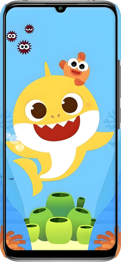 3D пластиковый матовый чехол Бейби Шарк для Xiaomi Mi 10 Lite - 6303m-1924 изображение 