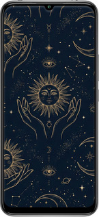 Силиконовый чехол Celestial Harmony: Sun & Moon Gold Mystic Pattern для Xiaomi Mi 10 Lite - 6778u-1924 изображение 