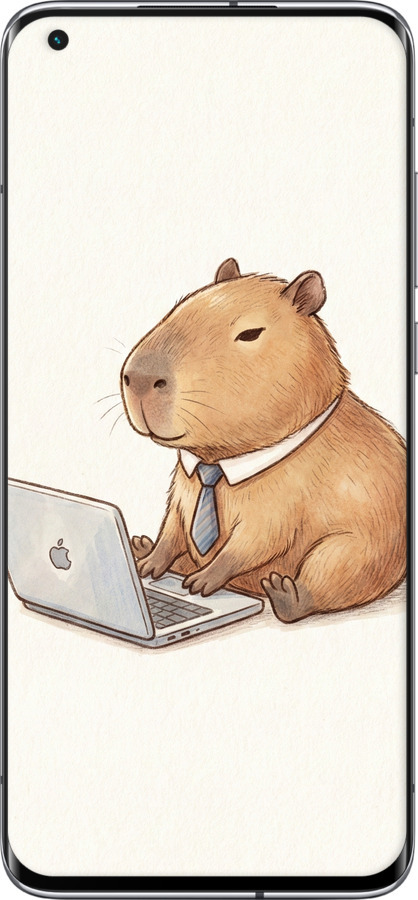 2D пластиковый чехол Funny Capybara CEO Working для Xiaomi Mi 10 Ultra - 6777t-2064 изображение 