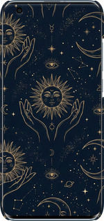 3D пластиковый матовый чехол Celestial Harmony: Sun & Moon Gold Mystic Pattern для Xiaomi Mi 10 - 6778m-1860 изображение 