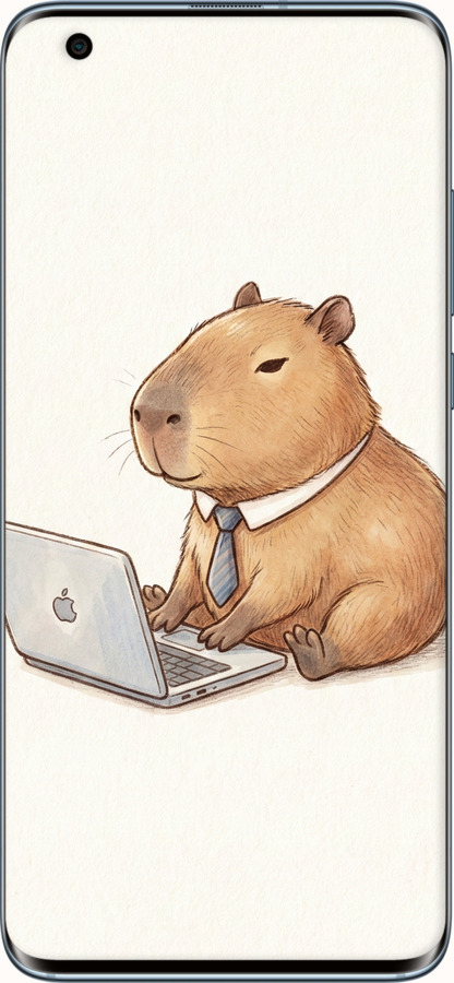 2D пластиковый чехол Funny Capybara CEO Working для Xiaomi Mi 10 - 6777t-1860 изображение 