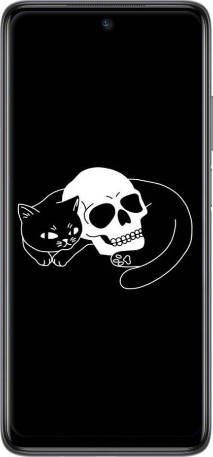 TPU чехол Із зображенням кота та черепа для Xiaomi Mi 10T Lite - 6491b-2097 изображение 