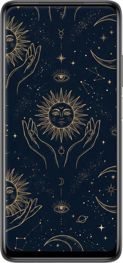 2D пластиковий чехол Celestial Harmony: Sun & Moon Gold Mystic Pattern для Xiaomi Mi 10T Lite - 6778t-2097 изображение 