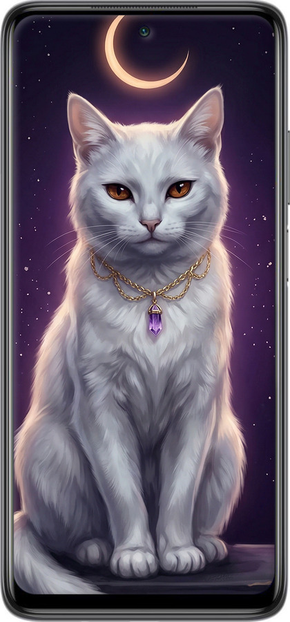 2D пластиковий чехол Mystic White Cat Gothic Dark Purple Gold для Xiaomi Mi 10T Lite - 6805t-2097 изображение 