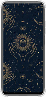 Силикон с усиленными углами чехол Celestial Harmony: Sun & Moon Gold Mystic Pattern для Xiaomi Mi 10T Pro - 6778sp-2679 изображение 