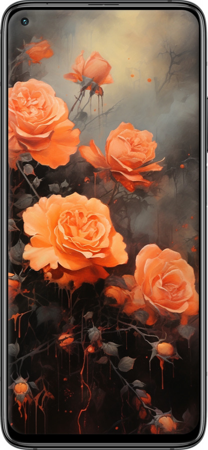 Силиконовый чехол Оранжевые розы для Xiaomi Mi 10T Pro - 5944u-2679 изображение 
