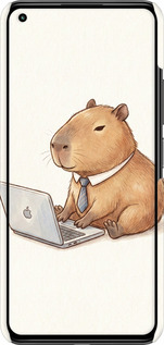 3D пластиковый матовый чехол Funny Capybara CEO Working для Xiaomi Mi 11 Lite - 6777m-2281 изображение 