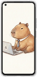 Силикон с усиленными углами чехол Funny Capybara CEO Working для Xiaomi Mi 11 Lite - 6777sp-2281 изображение 