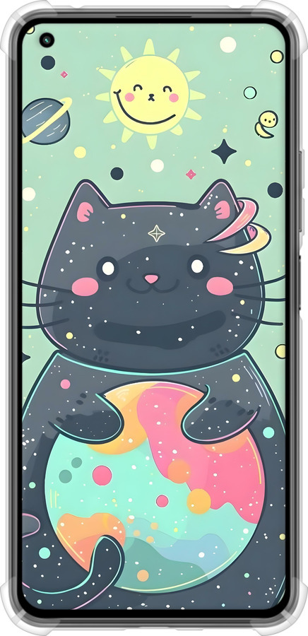 Силикон с усиленными углами чехол Милый котик для Xiaomi Mi 11 Lite - 6364sp-2281 изображение 