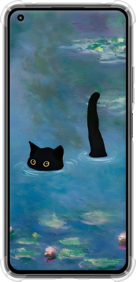 Силикон с усиленными углами чехол С изображением кота и водяной лилии Monet для Xiaomi Mi 11 Lite - 6519sp-2281 изображение 