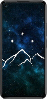 Силиконовый чехол Горы и звезды нарисованы на фоне галактики для Xiaomi Mi 11 Lite - 6490u-2281 изображение 