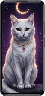 Силиконовый чехол Mystic White Cat Gothic Dark Purple Gold для Xiaomi Mi 11 Lite - 6805u-2281 изображение 