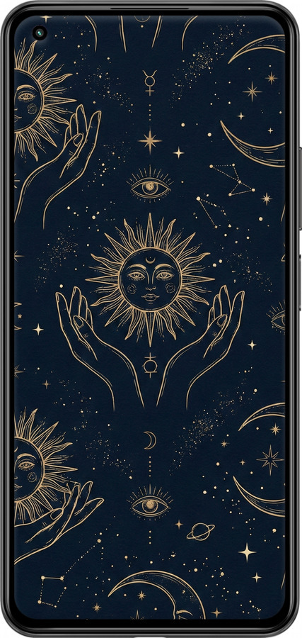 Силіконовий чехол Celestial Harmony: Sun & Moon Gold Mystic Pattern для Xiaomi Mi 11 Lite - 6778u-2281 изображение 