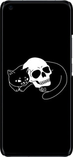3D пластиковый матовый чехол С изображением кота и черепа для Xiaomi Mi 11 Ultra - 6491m-2295 изображение 