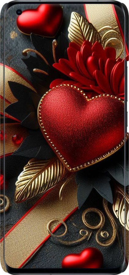3D пластиковый матовый чехол Сердечки v2 для Xiaomi Mi 11 Ultra - 5832m-2295 изображение 