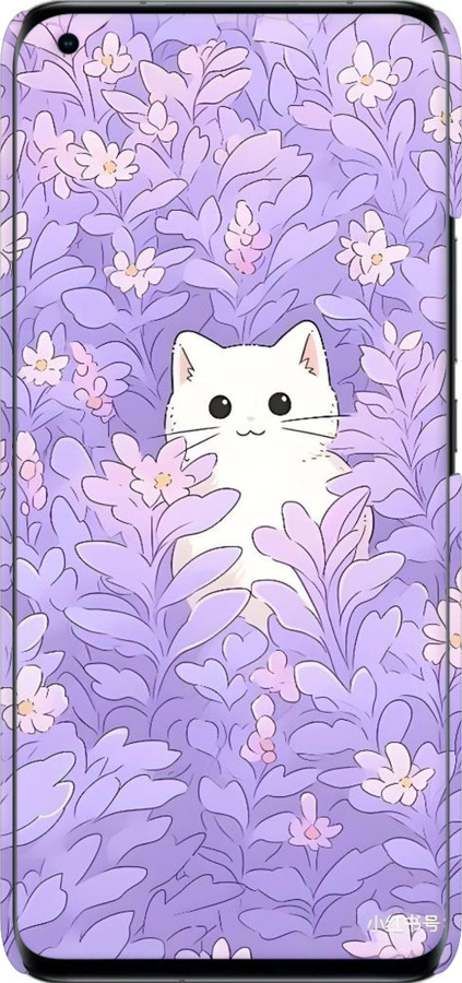 3D пластиковий матовий чехол Котик в цветах для Xiaomi Mi 11 Ultra - 6390m-2295 изображение 