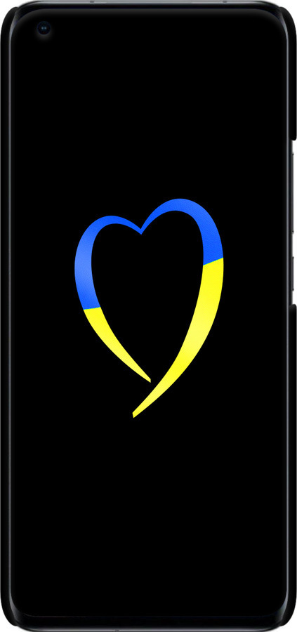 3D пластиковый матовый чехол Жёлто-голубое сердце для Xiaomi Mi 11 Ultra - 885m-2295 изображение 