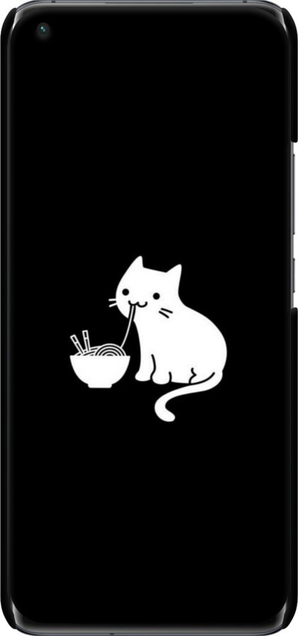 3D пластиковый матовый чехол С милым котом на черном фоне для Xiaomi Mi 11 - 6528m-2253 изображение 