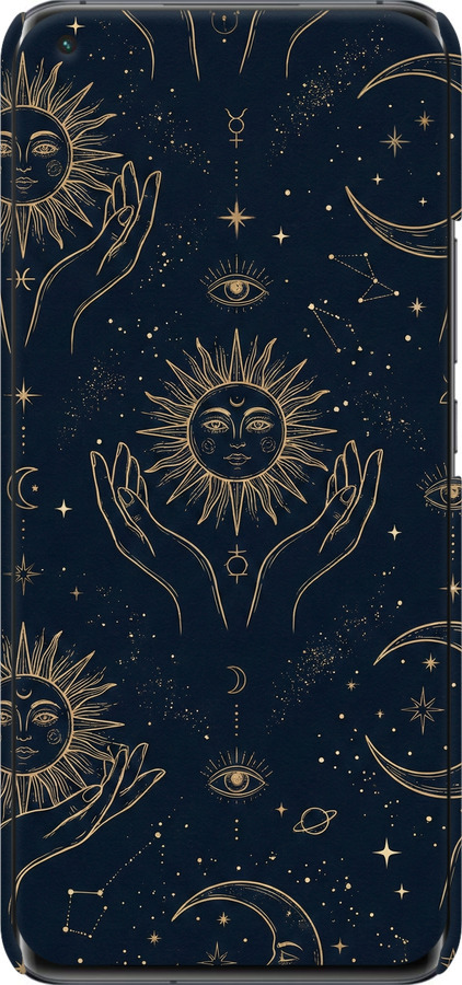 3D пластиковый матовый чехол Celestial Harmony: Sun & Moon Gold Mystic Pattern для Xiaomi Mi 11 - 6778m-2253 изображение 