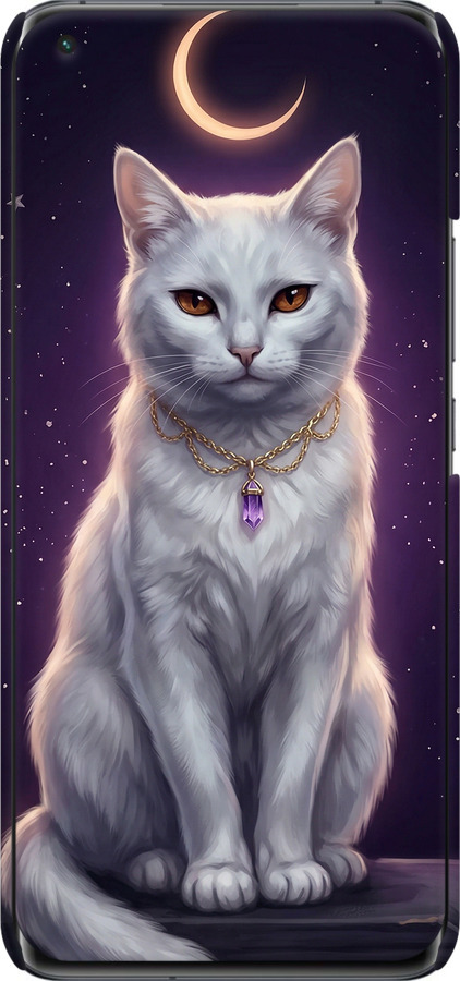3D пластиковый матовый чехол Mystic White Cat Gothic Dark Purple Gold для Xiaomi Mi 11 - 6805m-2253 изображение 