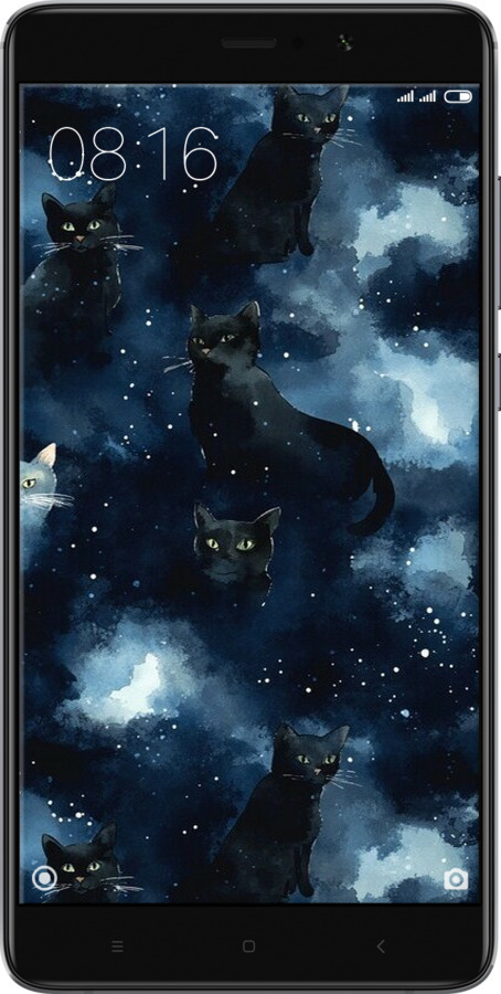 Силиконовый чехол Изображение Кошек с тёмной акварелью для Xiaomi Mi 5s Plus - 6521u-396 изображение 