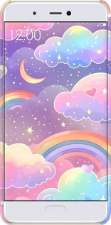 3D пластиковый глянцевый чехол Облака и радуга для Xiaomi Mi 5s - 6312c-395 изображение 