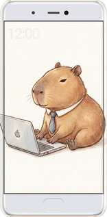 3D пластиковый глянцевый чехол Funny Capybara CEO Working для Xiaomi Mi 5s - 6777c-395 изображение 