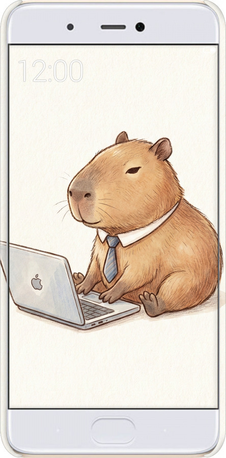 3D пластиковый глянцевый чехол Funny Capybara CEO Working для Xiaomi Mi 5s - 6777c-395 изображение 