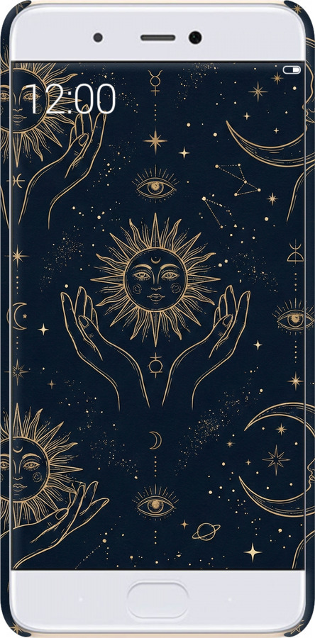 3D пластиковый глянцевый чехол Celestial Harmony: Sun & Moon Gold Mystic Pattern для Xiaomi Mi 5s - 6778c-395 изображение 
