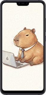 TPU чехол Funny Capybara CEO Working для Xiaomi Mi 8 Lite - 6777b-1585 изображение 