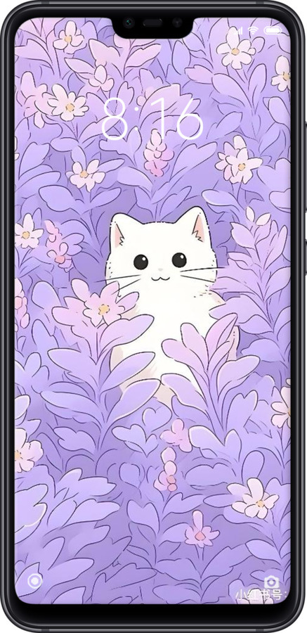 TPU чехол Котик в цветах для Xiaomi Mi 8 Lite - 6390b-1585 изображение 