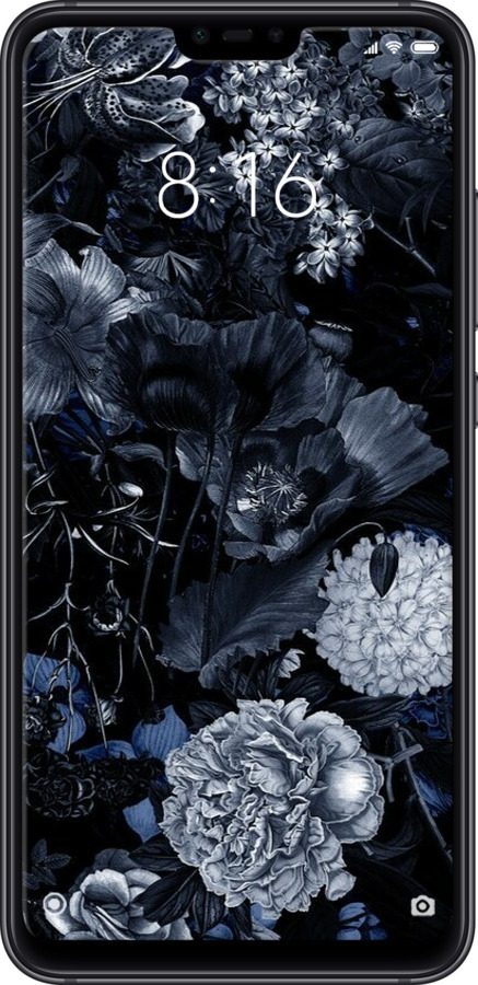 TPU чехол Абстрактный цветочный рисунок в синих тонах для Xiaomi Mi 8 Lite - 6539b-1585 изображение 