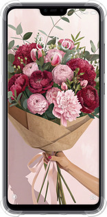Силикон с усиленными углами чехол Пионы 1 для Xiaomi Mi 8 Lite - 6705sp-1585 изображение 