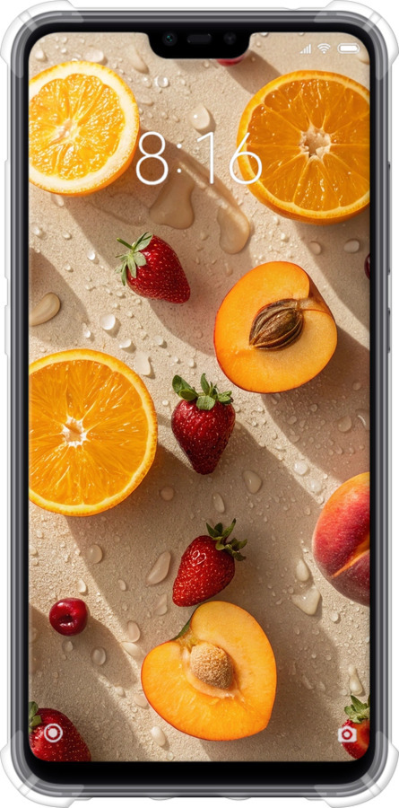 Силикон с усиленными углами чехол Фрукты 3 для Xiaomi Mi 8 Lite - 6703sp-1585 изображение 