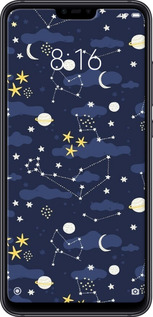 2D пластиковий чехол Астрономічний візерунок для Xiaomi Mi 8 Lite - 6446t-1585 изображение 